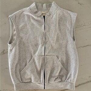 Fear Of God Essentials Vest FOG Full Zip Cotton Beige Size M